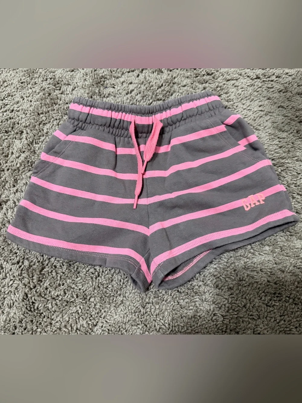 GAP Gray and Pink Striped Girls' Shorts